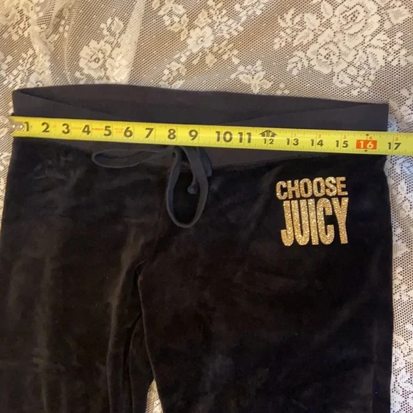 Y2K Juicy Couture Black VELOUR Tracksuit Set CHOOSE JUICY GOLD BLING OUTFIT - Picture 15 of 17
